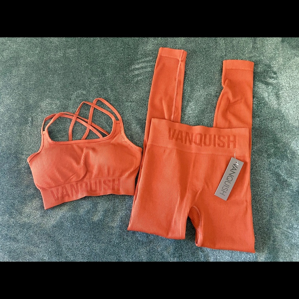 VANQUISH FITNESS seamless ribbed set VQ fit women